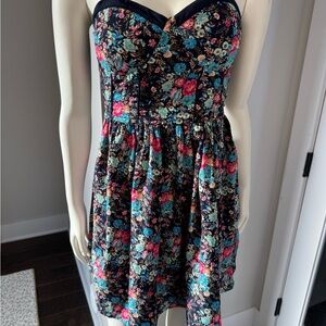 Band of Gypsies size small Floral Mini Dress - Black and Pink